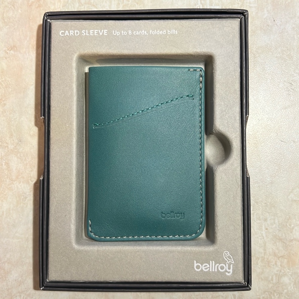 Bellroy Leather Card Sleeve Wallet - Teal